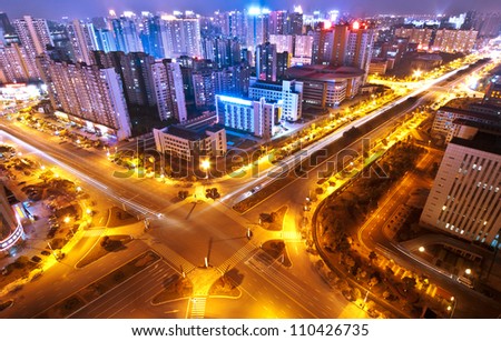 City night scene Panorama