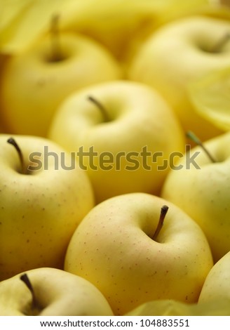 Golden delicious apples background