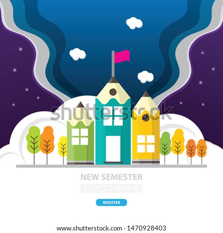 Back to school vector illustration web design template education page background