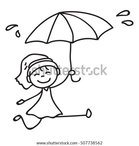 Girl With Umbrella Drawing | Free download on ClipArtMag