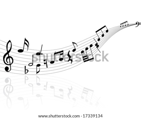 Musical Notes Background With Lines. Vector Illustration. - 17339134 ...