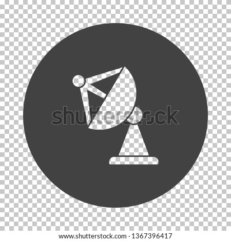 Satellite antenna icon. Subtract stencil design on tranparency grid. Vector illustration.