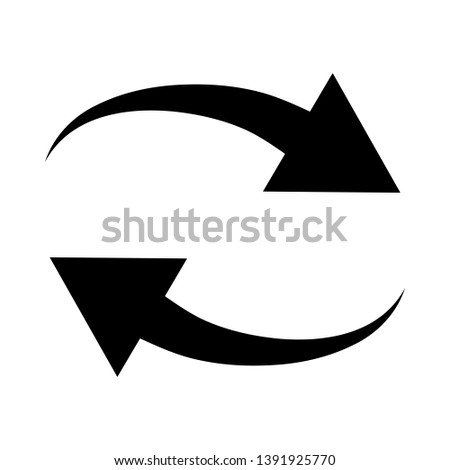 Interaction Icon. Black Stencil Design. Vector Illustration.