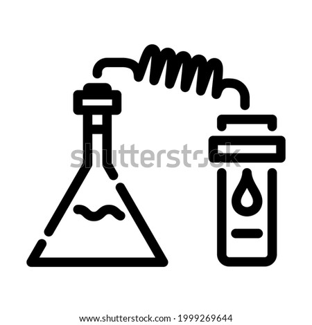 Icon Of Chemistry Reaction With Two Flask. Bold outline design with editable stroke width. Vector Illustration.