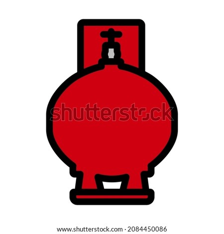 Gas Cylinder Icon. Editable Bold Outline With Color Fill Design. Vector Illustration.