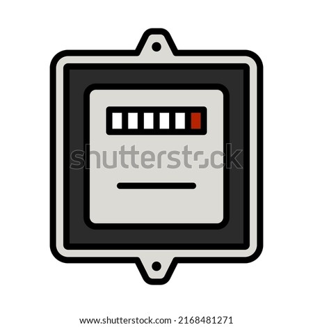 Electric Meter Icon. Editable Bold Outline With Color Fill Design. Vector Illustration. ストックフォト © 