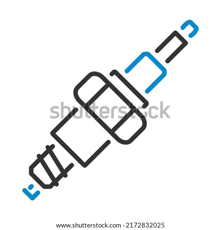 Spark Plug Icon. Editable Bold Outline With Color Fill Design. Vector Illustration.
