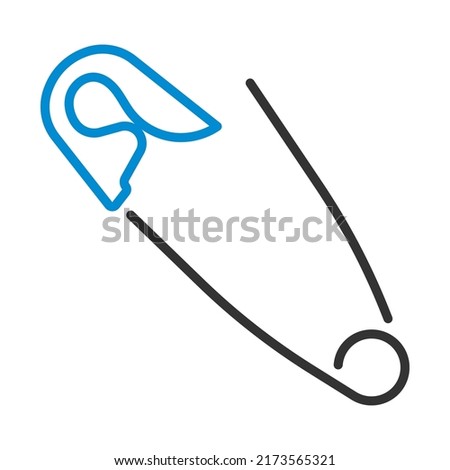 Tailor Safety Pin Icon. Editable Bold Outline With Color Fill Design. Vector Illustration.