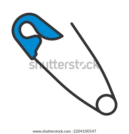 Tailor Safety Pin Icon. Editable Bold Outline With Color Fill Design. Vector Illustration.