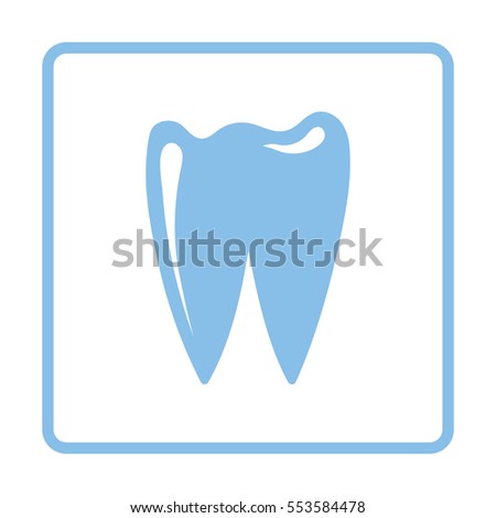 Tooth icon. Blue frame design. Vector illustration.