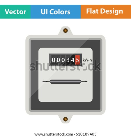 Electric meter icon. Flat design. Vector illustration.