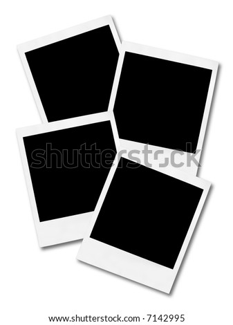 Collection of blank instant camera frames.