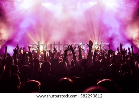 cheering crowd at a rock concert Foto stock © 