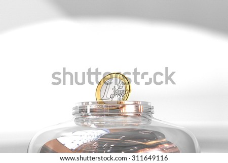 currency in the Bank/ monetary unit in a glass jar
