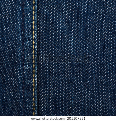 close up shot of raw denim dark wash indigo blue jeans texture background in square ratio