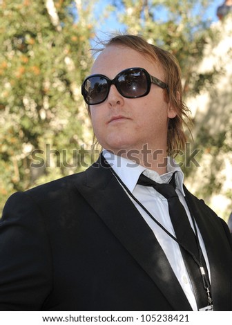 LOS ANGELES, CA - FEBRUARY 9, 2012: James McCartney (son of Paul McCartney) outside Capitol Records, where Paul was honored with a star on the Hollywood Walk of Fame February 9, 2012  Los Angeles, CA