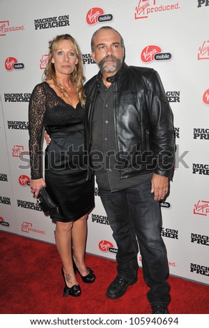 LOS ANGELES, CA - SEPTEMBER 21, 2011: Sam Childers (upon whom the movie is based) & wife Linda at the premiere \