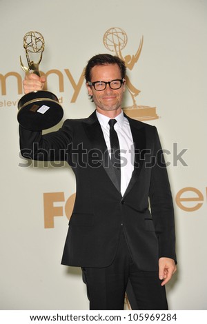 LOS ANGELES, CA - SEPTEMBER 18, 2011: Guy Pearce at the 2011 Primetime Emmy Awards at the Nokia Theatre L.A. Live. September 18, 2011  Los Angeles, CA