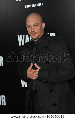 LOS ANGELES, CA - SEPTEMBER 6, 2011: Tom Hardy at the world premiere of his new movie \