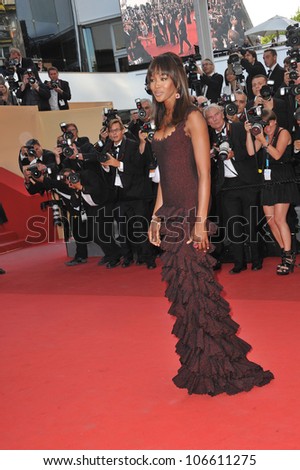 CANNES, FRANCE - MAY 17, 2011: Naomi Campbell at the gala premiere of 