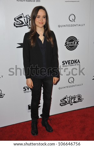 LOS ANGELES, CA - MARCH 21, 2011: Ellen Page at the Los Angeles premiere of her new movie 