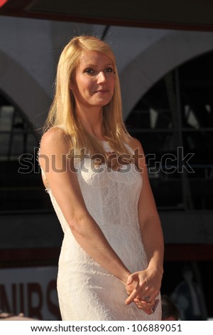 LOS ANGELES, CA - DECEMBER 13, 2010: Actress Gwyneth Paltrow on Hollywood Boulevard where she was honored with the 2,427th star on the Hollywood Walk of Fame.  December 13, 2010  Los Angeles, CA