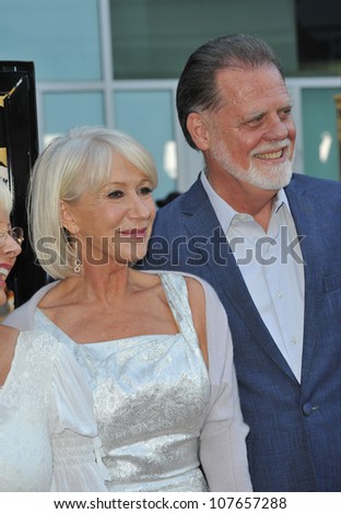 LOS ANGELES, CA - JUNE 23, 2010: Dame Helen Mirren with husband, director Taylor Hackford at the Los Angeles premiere of their new movie 