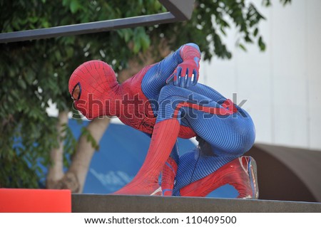 LOS ANGELES, CA - JUNE 29, 2012: Spider-Man at the world premiere of 