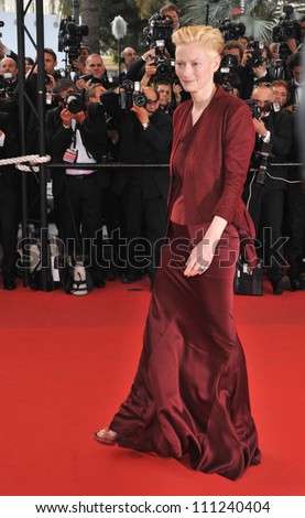 CANNES, FRANCE - MAY 13, 2009: Tilda Swinton at the opening night gala screening of 