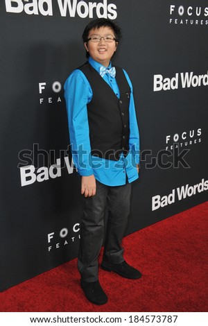 LOS ANGELES, CA - MARCH 5, 2014: Matthew Zhang at the Los Angeles premiere of his movie \