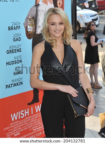 LOS ANGELES, CA - JUNE 23, 2014: Hunter King at the Los Angeles premiere of \