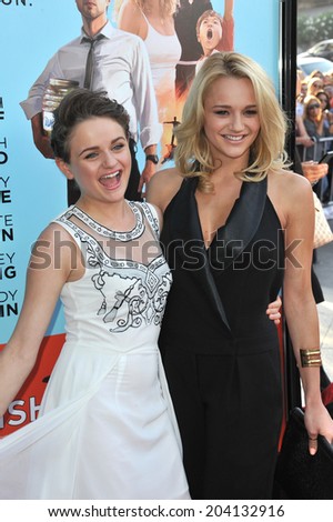 LOS ANGELES, CA - JUNE 23, 2014: Joey King & sister Hunter King (in black) at the Los Angeles premiere of Joey\'s movie \
