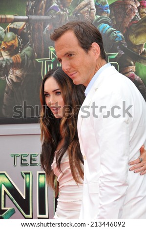 LOS ANGELES, CA - AUGUST 3, 2014: Megan Fox & Will Arnett at the premiere of their movie \