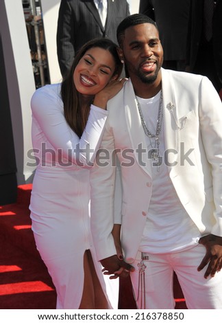 LOS ANGELES, CA - AUGUST 24, 2014: Jordin Sparks & Jason Derulo at the 2014 MTV Video Music Awards at the Forum, Los Angeles.