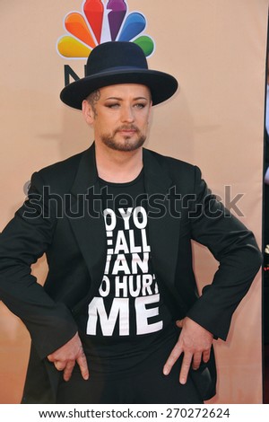 LOS ANGELES, CA - MARCH 29, 2015: Boy George at the 2015 iHeart Radio Music Awards at the Shrine Auditorium.