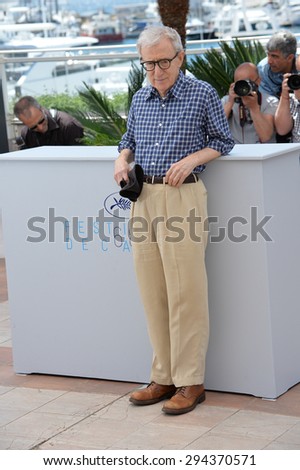 CANNES, FRANCE - MAY 15, 2015: Director Woody Allen at the photocall for his movie 