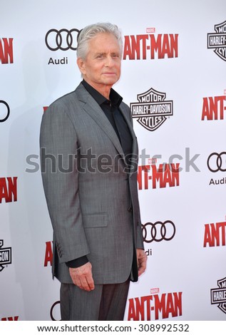 LOS ANGELES, CA - JUNE 29, 2015: Actor Michael Douglas at the world premiere of his movie \