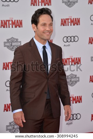 LOS ANGELES, CA - JUNE 29, 2015: Actor Paul Rudd at the world premiere of his movie \