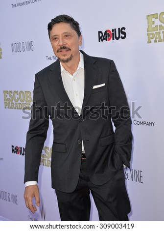 LOS ANGELES, CA - JUNE 22, 2015: Actor Carlos Bardem at the Los Angeles premiere of his movie \