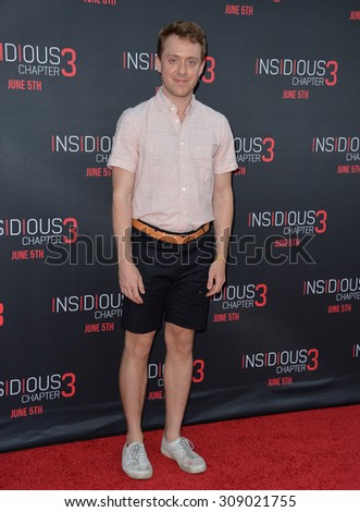 LOS ANGELES, CA - JUNE 5, 2015: Actor Max Jenkins at the world premiere of Insidious Chapter 3 at the TCL Chinese Theatre, Hollywood.