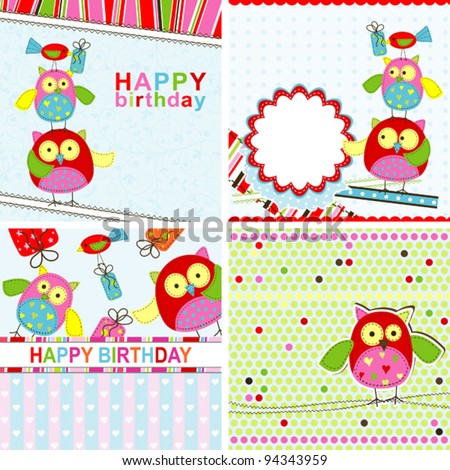Template Birthday Greeting Card, Vector Illustration - 94343959 ...