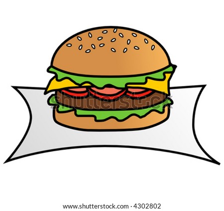 A Vector Drawing Of A Burger. - 4302802 : Shutterstock