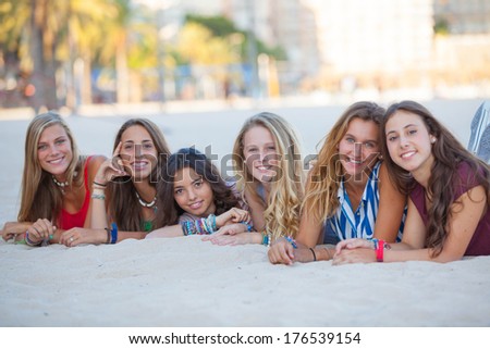 fashion beach girls on summer vacation