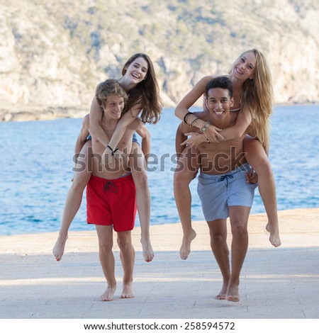 youth on summer holidays in Magalluf Majorca Spain