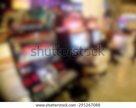 Blur picture of arcade game place