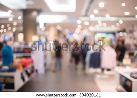 Blur image of inside shopping mall