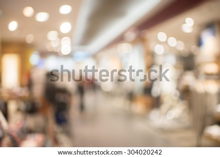 Blur image of inside shopping mall