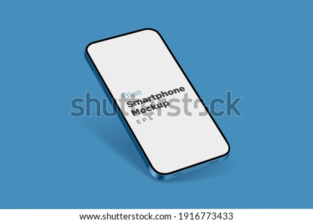 Modern realistic blue mockup smartphone for presentation, information graphics, app display, eps vector format. Stock foto © 