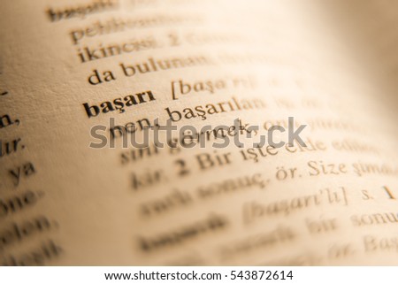 Definition of ba?ar? word in Turkish dictionary. Stok fotoğraf © 