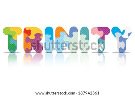 TRINITY written with alphabet puzzle - vector illustration